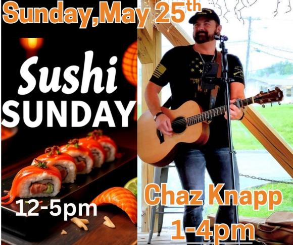 BUGGS ISLAND BREWING / Sushi Sunday with music from Chaz Knapp