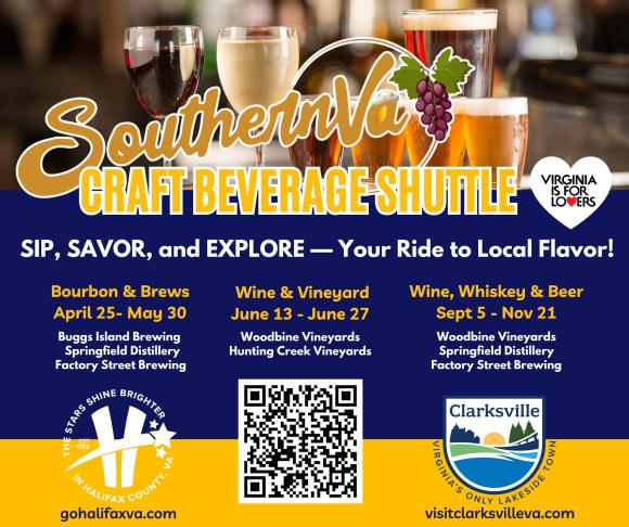 TOWN OF CLARKSVILLE / Sip, Savor and Explore - Your Ride to Local Flavor! / Wine, Whiskey & Beer